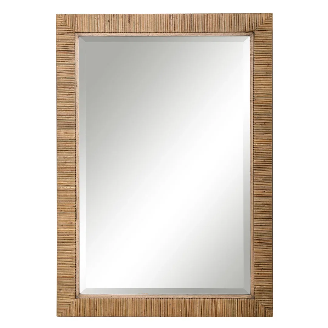 Adrianne Rectangle Rattan Wall Mirror