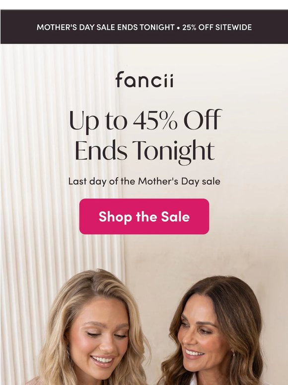 Up to 45% off ends tonight