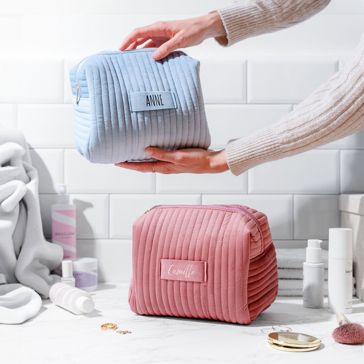 Image of Trousse maquillage personnalisée avec nom