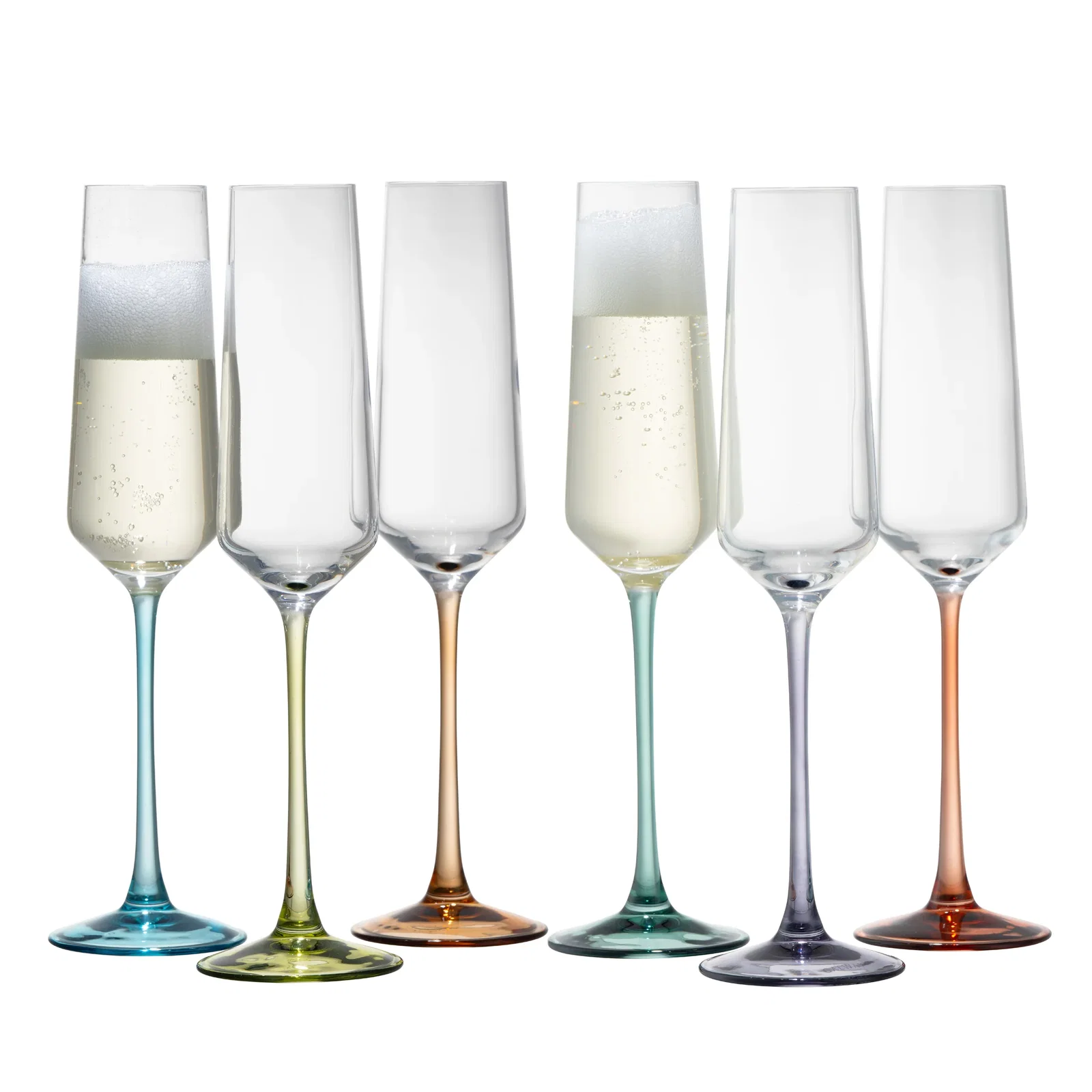 Image of Galway Crystal Chroma Flute Party Pack Set of 6