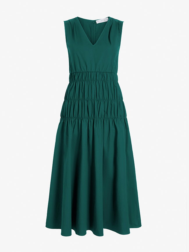 Loren Dress in Poplin in spruce