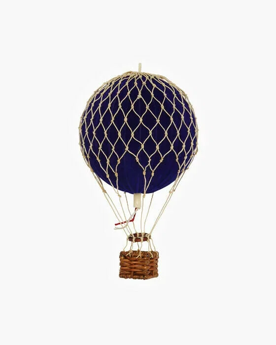 Floating The Skies Hot Air Balloon Velvet blue