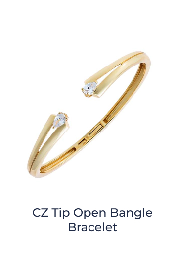 CZ Tip Open Bangle Bracelet