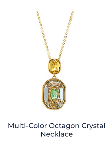 Multi-Color Octagon Crystal Necklace