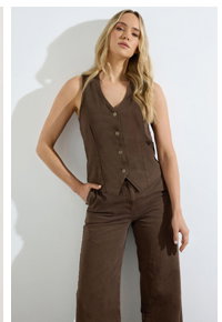 LTS Tall Chocolate Brown Denim Cotton Waistcoat
