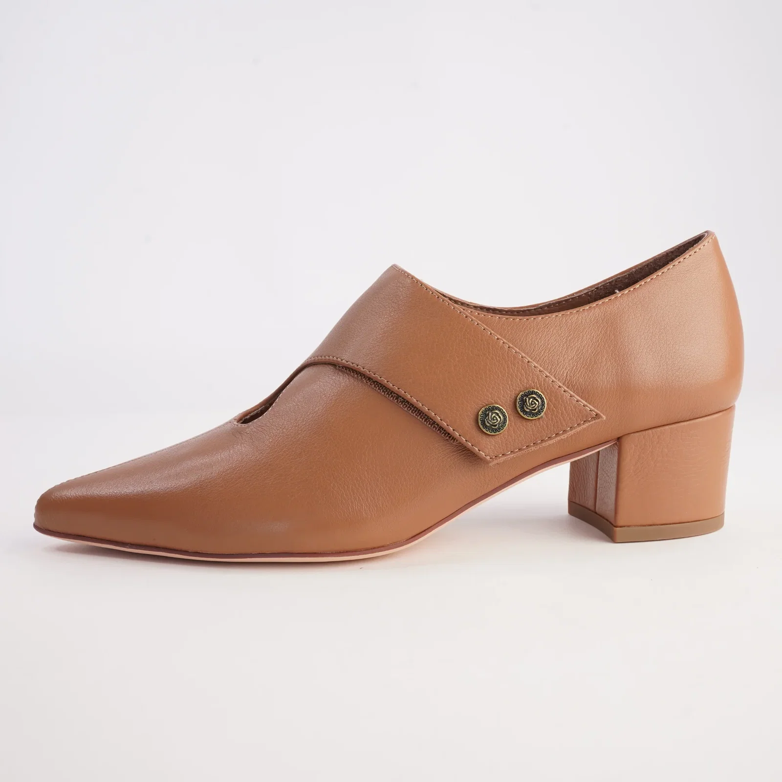 Image of Arrie Dark Tan Leather Heels