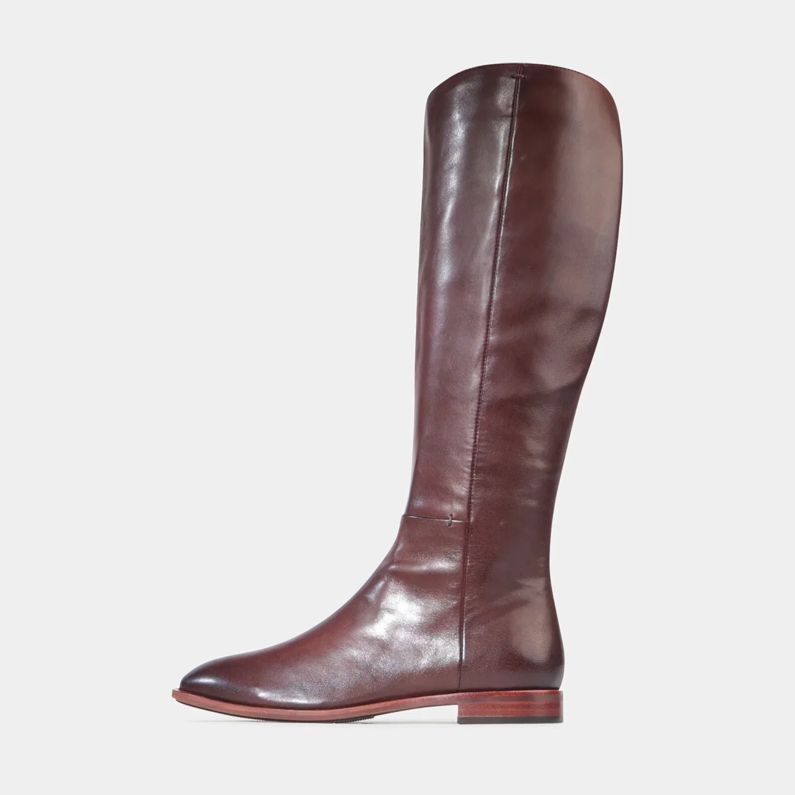 Image of Pheodora Chestnut Leather Knee High Boots