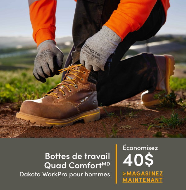 Bottes de travail Quad ComfortMD Dakota WorkPro pour hommes économisez 40$