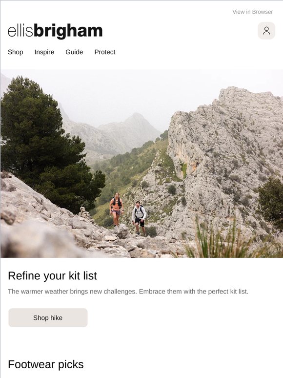 Summer hiking kit list