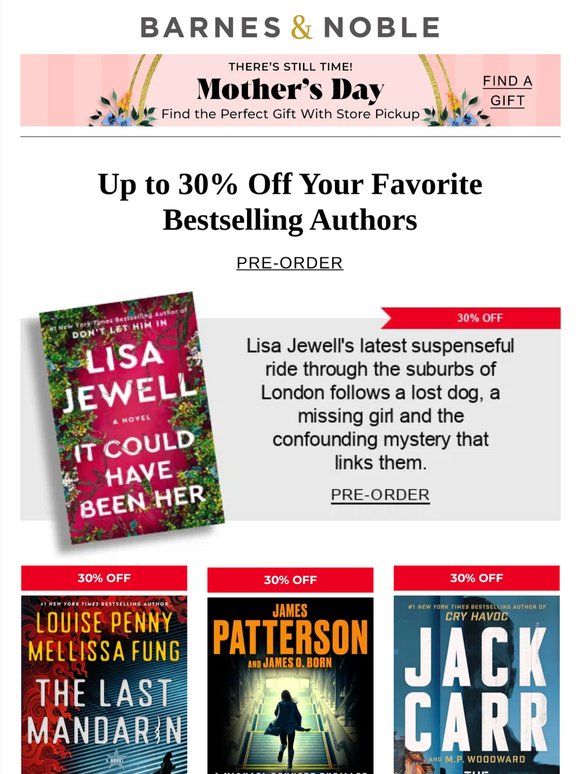 30% Off Must-Read Mysteries and Thrillers
