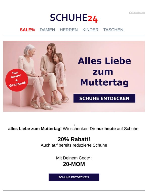 —, Dein Muttertags-Rabatt!