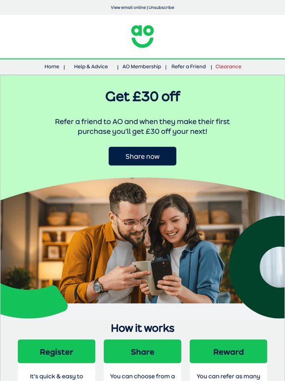 Refer & save £30 in our big deals!