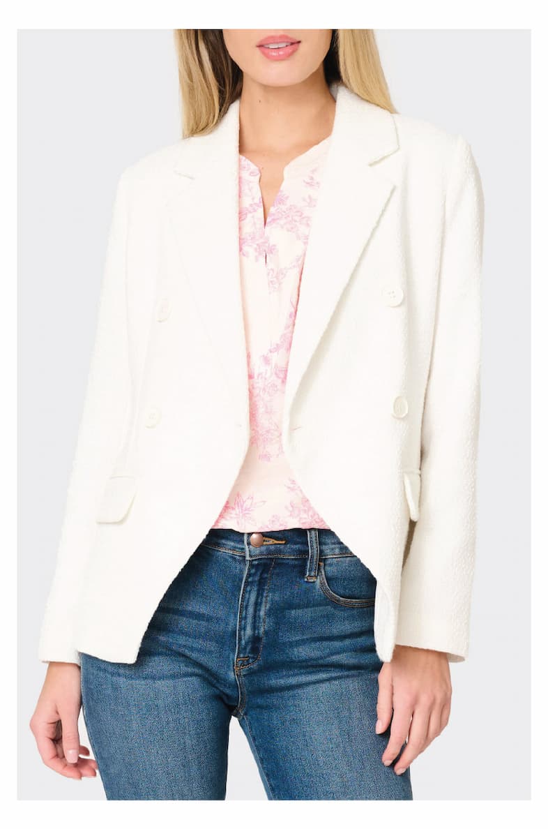  Boucle Double Breasted Blazer