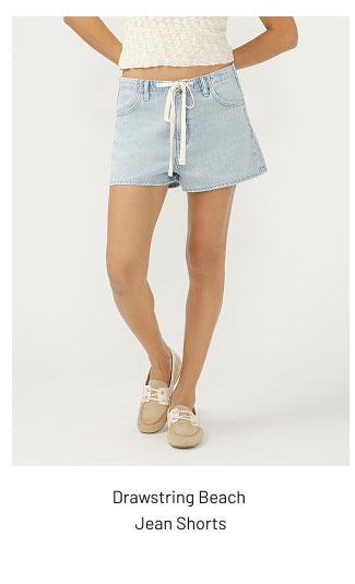 Drawstring Beach Jean Shorts