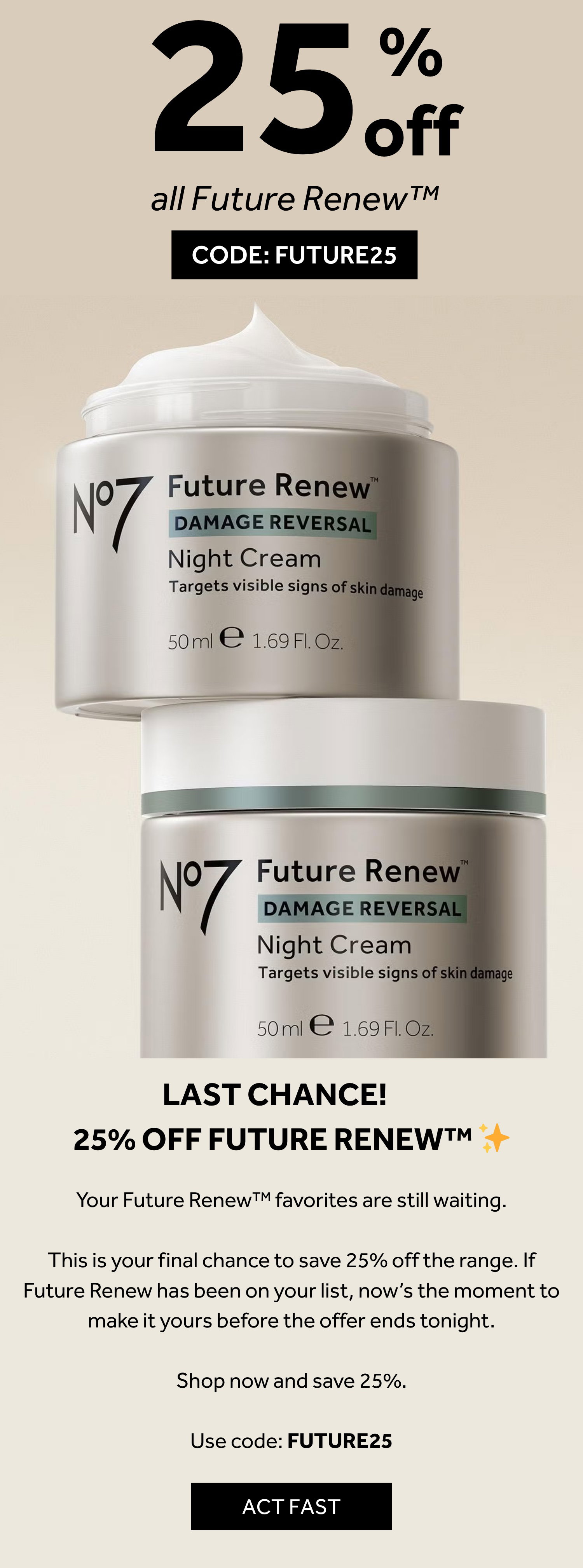 25% OFF future renew