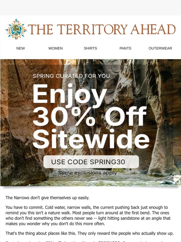 30% off sitewide today. Code SPRING30