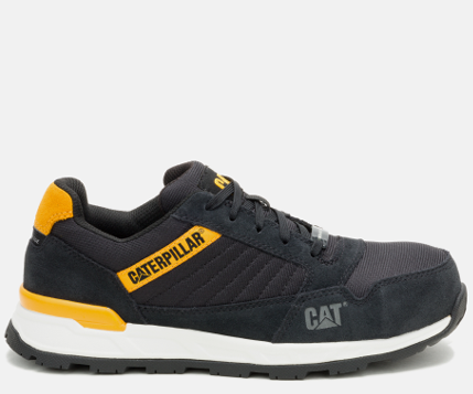 CAT Footwear - Women's Venward Composite Toe Work Shoe - Black/Cat Yellow colorway.