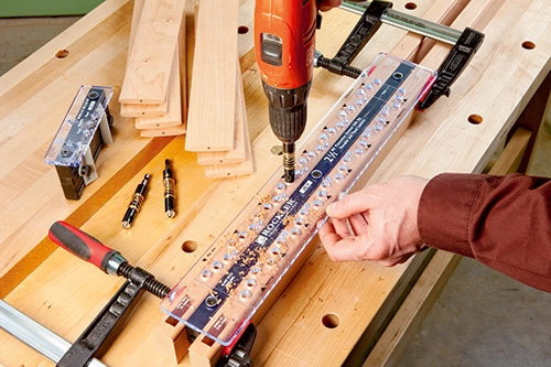 Drilling holes for a shutter