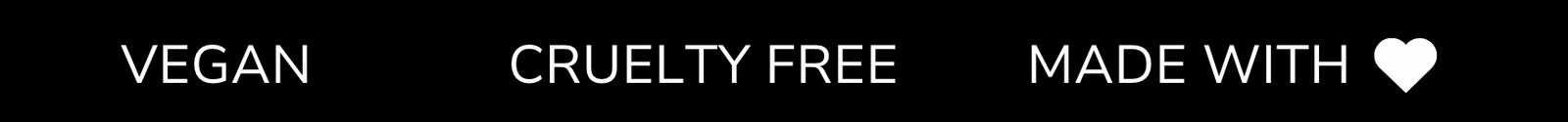 Vegan,Cruelty Free,Made with love banner