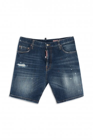 Marine Denim Shorts Blue