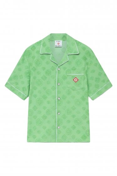 Jacquard Towelling Shirt Green