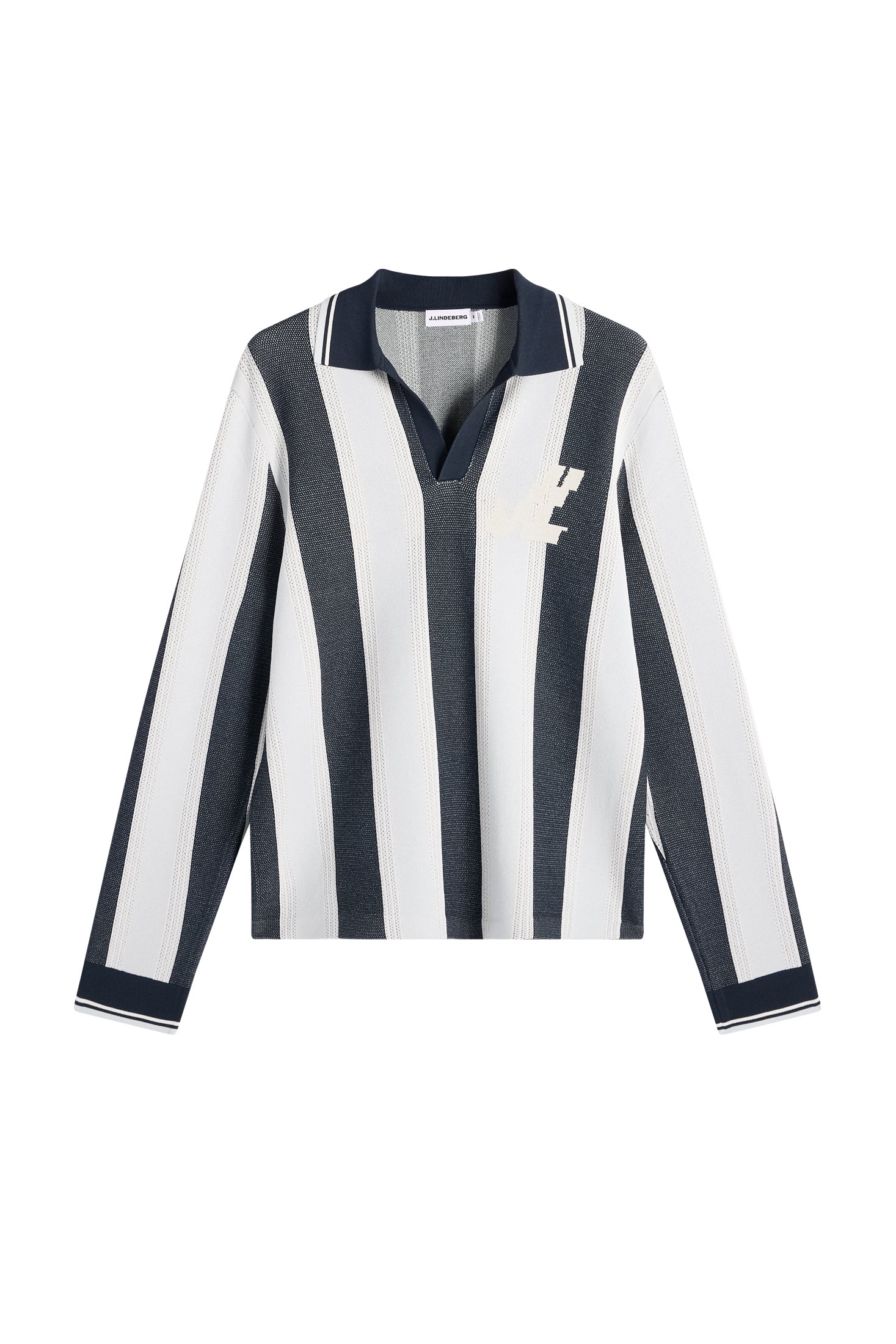 Image of Silas Stripe Polo Knit / Skywriting