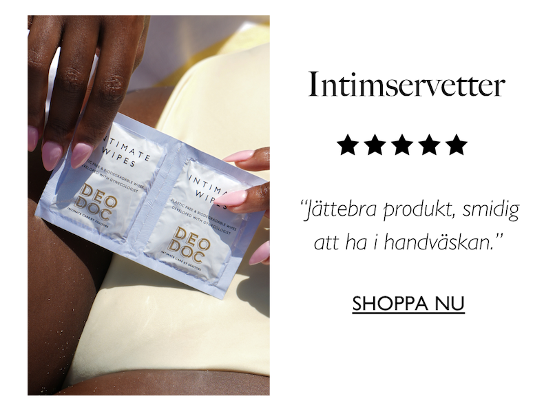 5 star review: Intimservetter. “Jättebra produkt, smidig att ha i handväskan”. SHOPPA NU.