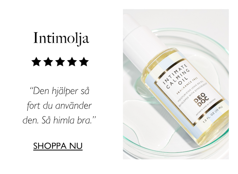 5 star review: Intimolja. “Den hjälper så fort du använder den. Så himla bra”. SHOPPA NU.