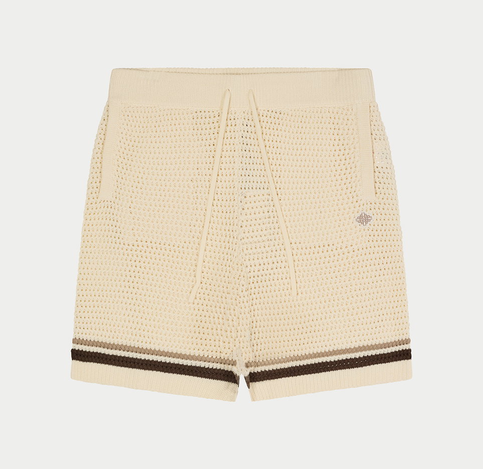 CROCHET KNITTED STRIPE SHORTS