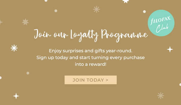 Filofax Club. Join our loyalty program and enjoy surprises and gifts year-round. Sign up today and start receiving points! Join the Filofax Club