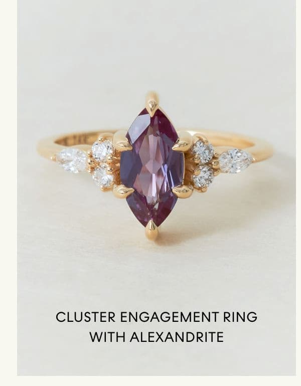 Cluster Engagement Ring with Alexandrite