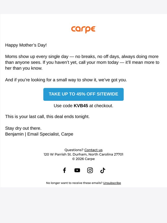 Mother’s Day: Up to 45% Off Ends Tonight