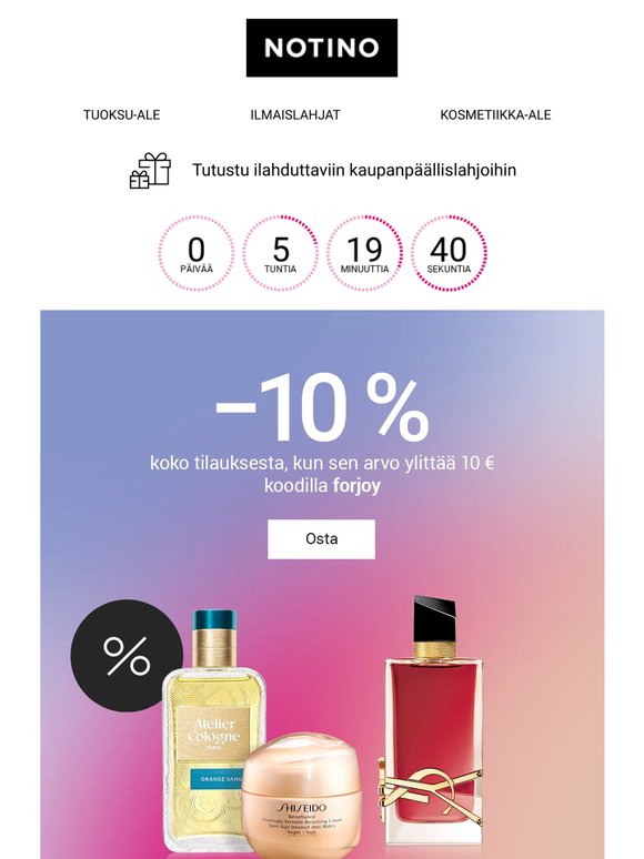 Tutustu kauneuden maailmaan – 10 % alennusta kaikesta