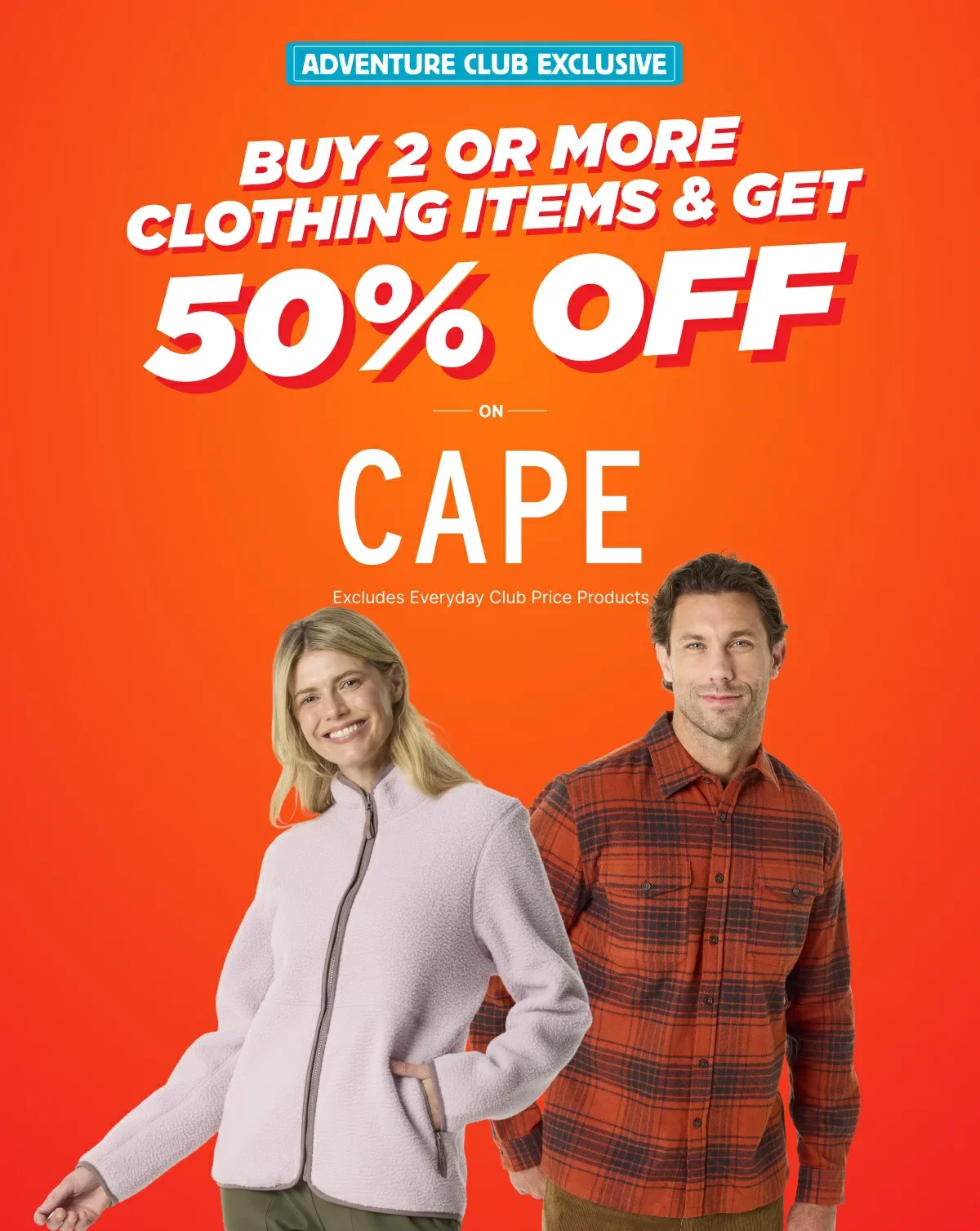 50% Off When You Buy Two Or More Clothing Items By Cape