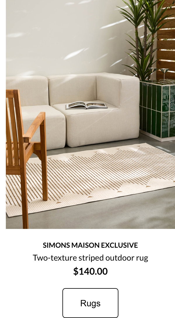 Simons Maison exclusive Two-texture striped outdoor rug $140.00 RUGS