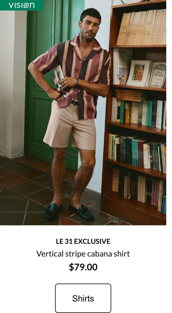 Vision Le 31 exclusive Green cotton-linen Bermudas $79.00 SHIRTS