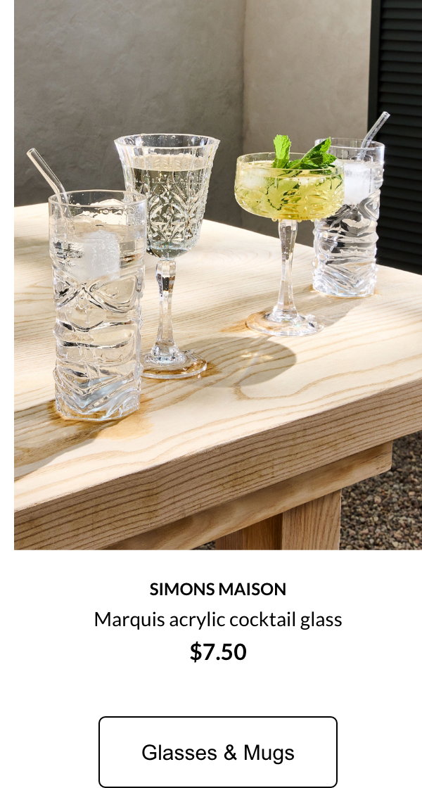 Vision Simons Maison exclusive Oasis-border jacquard tablecloth starting at $7.50 GLASSES & MUGS