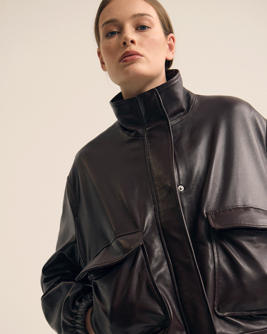 Rosie Leather Bomber
