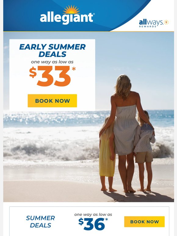 Fly from $33 for Beach Stays or Pool Days