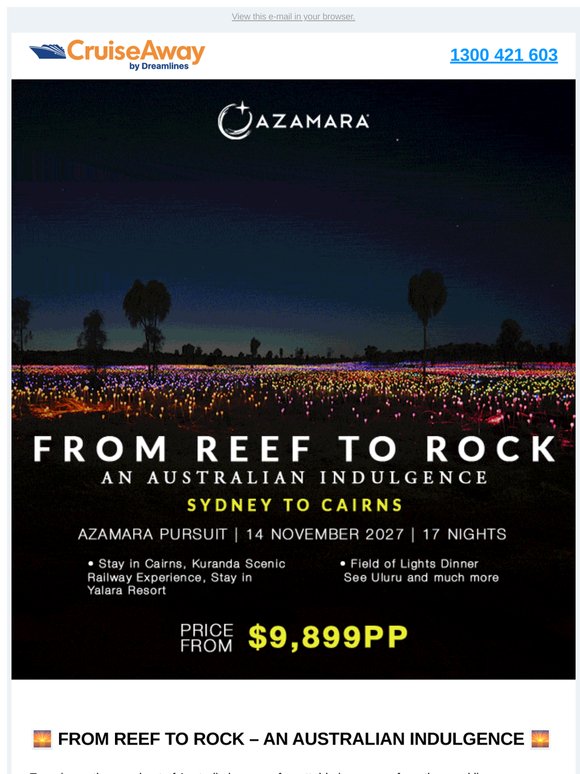 DREAM DEAL: 🌅 From Reef to Rock – Australia Awaits
