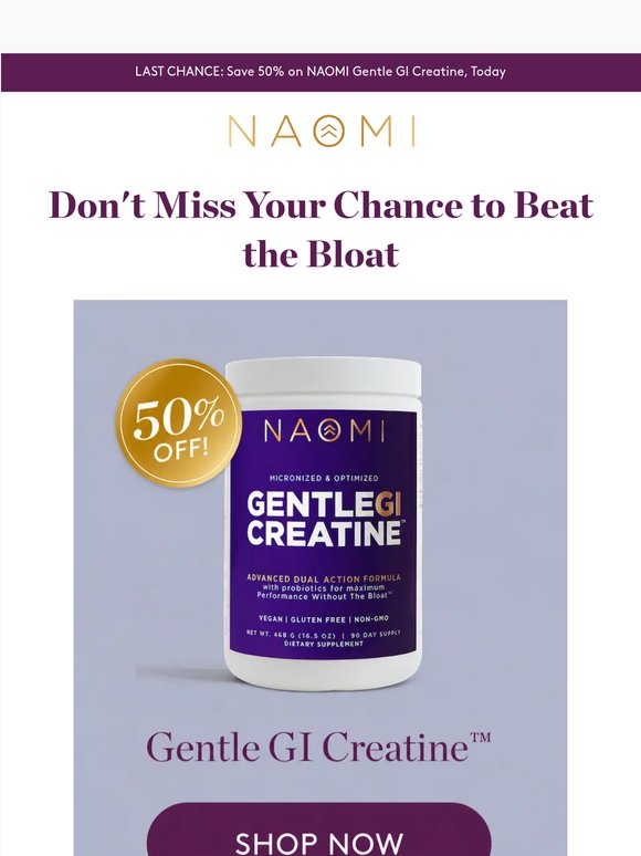 50% off Creatine