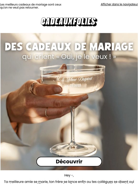 L'amour, c'est… quand le cadeau est meilleur que le discours. 💍