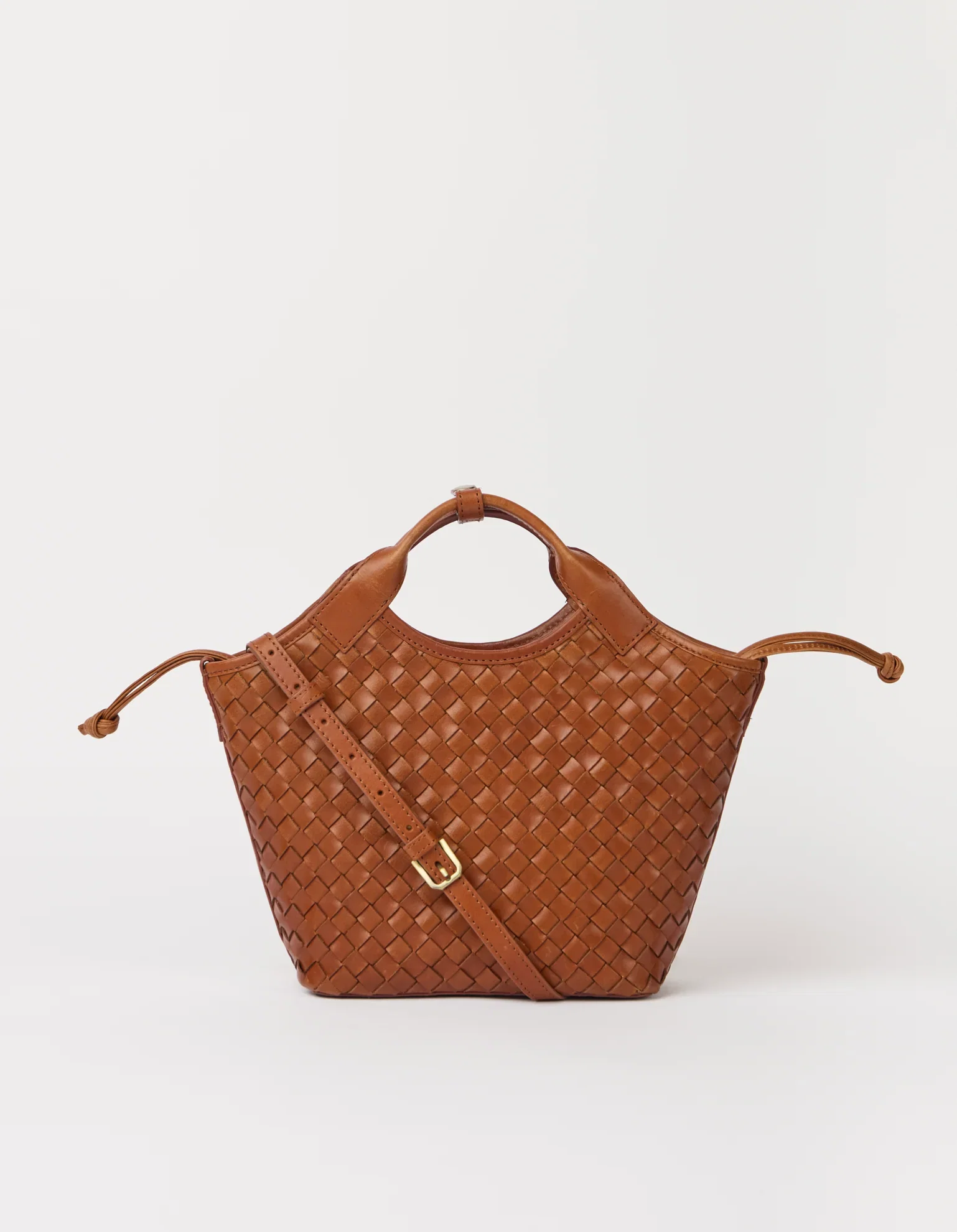 Image of Mara Midi - Cognac Woven Classic Leather