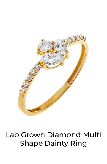 Lab Grown Diamond Multi Shape Dainty Ring