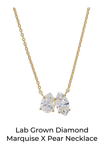 Lab Grown Diamond Marquise X pear Necklace