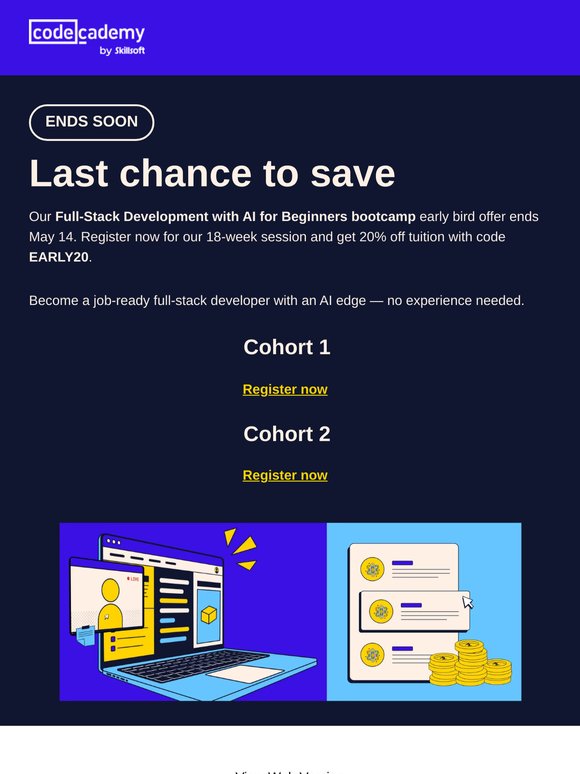 LAST CHANCE: Save 20% on our Full-Stack with AI bootcamp