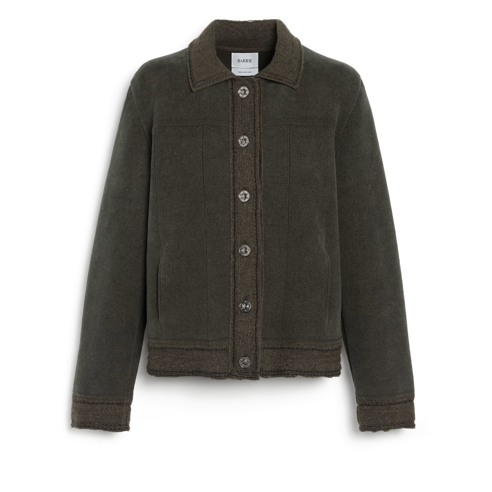 Image of Veste Denim effet suède en cachemire et coton