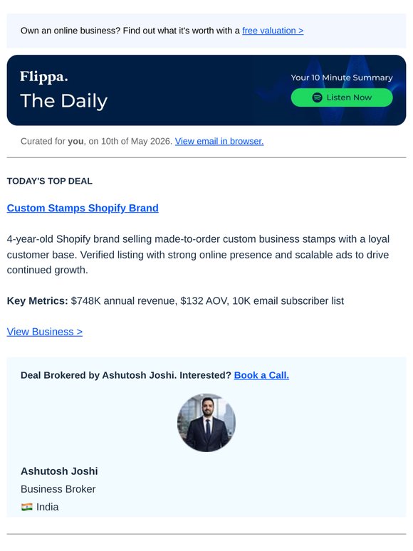 $748K Custom Stamp Brand + 82% Margin SocMed Agency + 1M+ Installs Shooter Game
