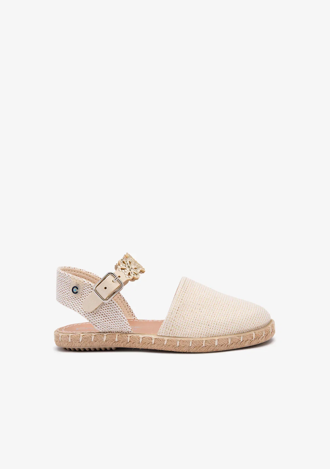 Image of Golden Espadrilles Shiny Flowers