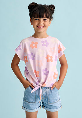 Printed T-Shirt for Girls - lavender